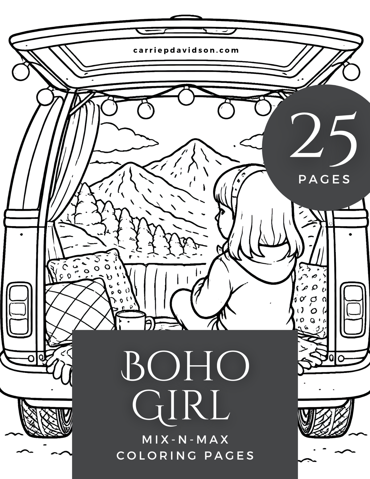 Cover of Boho Girl Coloring Book